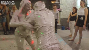 Messy Wrestling: Tattooed Beauty, Ripped Clothes & Lots Of Mud Covered Booby & Booty! Screencap 87 on www.sinx.com