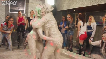 Messy Wrestling: Tattooed Beauty, Ripped Clothes & Lots Of Mud Covered Booby & Booty! Screencap 89 on www.sinx.com