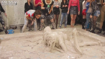 Messy Wrestling: Tattooed Beauty, Ripped Clothes & Lots Of Mud Covered Booby & Booty! Screencap 90 on www.sinx.com