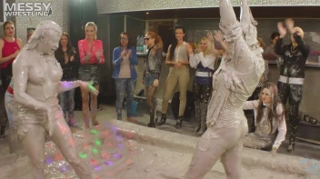 Messy Wrestling: Tattooed Beauty, Ripped Clothes & Lots Of Mud Covered Booby & Booty! Screencap 93 on www.sinx.com