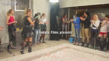 Messy Wrestling: Tattooed Beauty, Ripped Clothes & Lots Of Mud Covered Booby & Booty! Screencap 1 on www.sinx.com