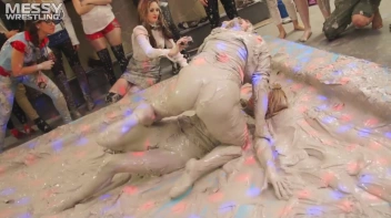 Messy Wrestling: Tattooed Beauty, Ripped Clothes & Lots Of Mud Covered Booby & Booty! Screencap 28 on www.sinx.com