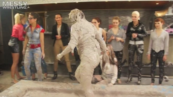 Messy Wrestling: Tattooed Beauty, Ripped Clothes & Lots Of Mud Covered Booby & Booty! Screencap 33 on www.sinx.com