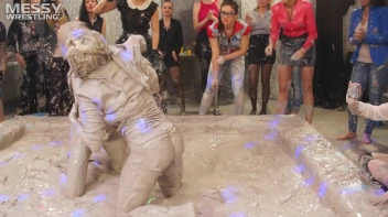 Messy Wrestling: Tattooed Beauty, Ripped Clothes & Lots Of Mud Covered Booby & Booty! Screencap 39 on www.sinx.com