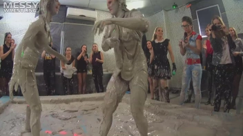Messy Wrestling: Tattooed Beauty, Ripped Clothes & Lots Of Mud Covered Booby & Booty! Screencap 42 on www.sinx.com