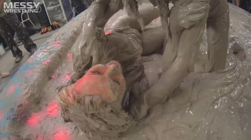 Messy Wrestling: Tattooed Beauty, Ripped Clothes & Lots Of Mud Covered Booby & Booty! Screencap 44 on www.sinx.com