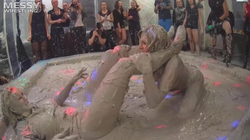 Messy Wrestling: Tattooed Beauty, Ripped Clothes & Lots Of Mud Covered Booby & Booty! Screencap 46 on www.sinx.com