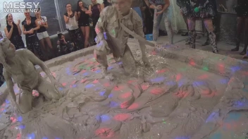 Messy Wrestling: Tattooed Beauty, Ripped Clothes & Lots Of Mud Covered Booby & Booty! Screencap 57 on www.sinx.com