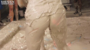 Messy Wrestling: Tattooed Beauty, Ripped Clothes & Lots Of Mud Covered Booby & Booty! Screencap 78 on www.sinx.com