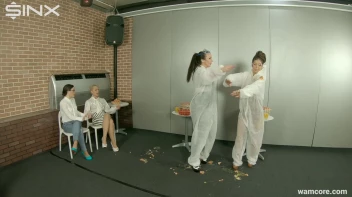 Sexy egg experts get into a sloppy foodfight Screencap 12 on www.sinx.com