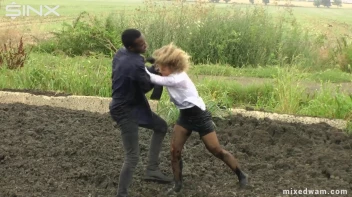 Muddy Mixed Wrestling For Arguing Couple - Cam 1 Screencap 32 on www.sinx.com