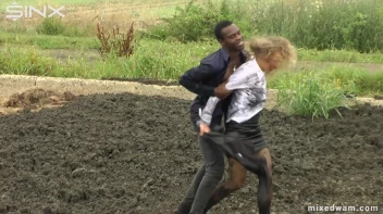 Muddy Mixed Wrestling For Arguing Couple - Cam 1 Screencap 33 on www.sinx.com