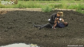 Muddy Mixed Wrestling For Arguing Couple - Cam 1 Screencap 8 on www.sinx.com