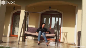 MILF Pisses Herself On The Porch Screencap 5 on www.sinx.com