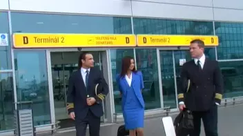 Male Pilots Pull a Sandwich On Sexy Stewardess Screencap 11 on www.sinx.com