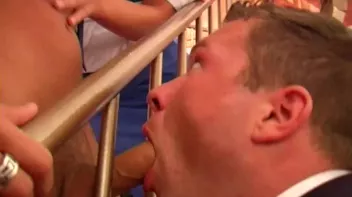 Male Pilots Pull a Sandwich On Sexy Stewardess Screencap 24 on www.sinx.com