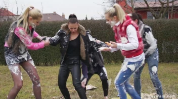 Clothed Food Fight Gets Out Of Control - Cam 2 Screencap 79 on www.sinx.com