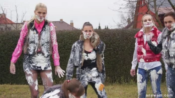 Clothed Food Fight Gets Out Of Control - Cam 2 Screencap 86 on www.sinx.com