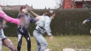 Clothed Food Fight Gets Out Of Control - Cam 2 Screencap 89 on www.sinx.com