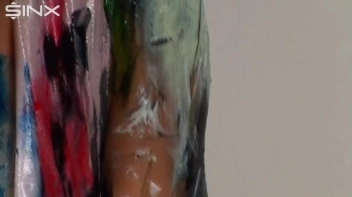 Crazy Girls Paint Their Clothes Together Screencap 25 on www.sinx.com