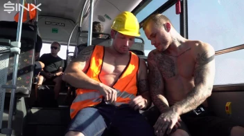Stud Pays Builder For Gay Sex On The Bus Screencap 10 on www.sinx.com