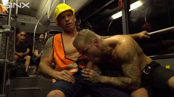 Stud Pays Builder For Gay Sex On The Bus Screencap 17 on www.sinx.com
