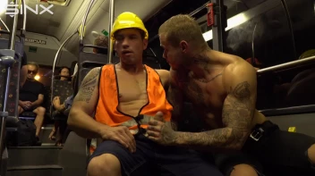 Stud Pays Builder For Gay Sex On The Bus Screencap 18 on www.sinx.com