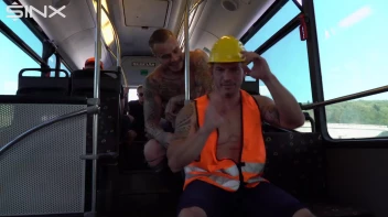 Stud Pays Builder For Gay Sex On The Bus Screencap 2 on www.sinx.com