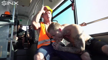 Stud Pays Builder For Gay Sex On The Bus Screencap 21 on www.sinx.com