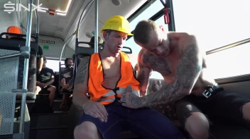 Stud Pays Builder For Gay Sex On The Bus Screencap 22 on www.sinx.com