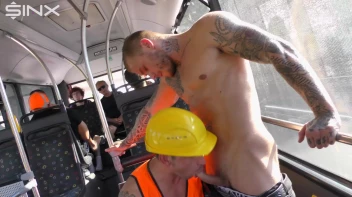 Stud Pays Builder For Gay Sex On The Bus Screencap 23 on www.sinx.com