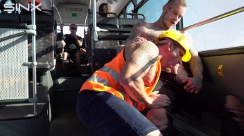 Stud Pays Builder For Gay Sex On The Bus Screencap 5 on www.sinx.com