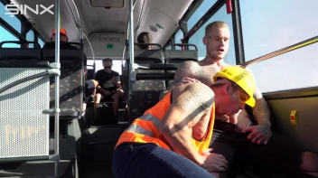 Stud Pays Builder For Gay Sex On The Bus Screencap 6 on www.sinx.com