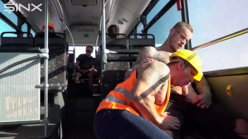 Stud Pays Builder For Gay Sex On The Bus Screencap 7 on www.sinx.com
