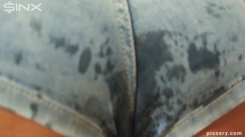 Gorgeous Blonde Pisses In Her Jean Shorts Screencap 29 on www.sinx.com