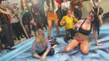 Messy Wrestling: Royal Oil Smackdown - Get Her Down And Slop Around! 2 Audience Fights! Screencap 9 on www.sinx.com