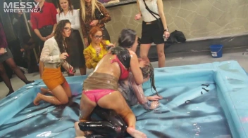 Messy Wrestling: Royal Oil Smackdown - Get Her Down And Slop Around! 2 Audience Fights! Screencap 41 on www.sinx.com