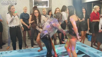 Messy Wrestling: Royal Oil Smackdown - Get Her Down And Slop Around! 2 Audience Fights! Screencap 46 on www.sinx.com