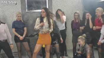 Messy Wrestling: Royal Oil Smackdown - Get Her Down And Slop Around! 2 Audience Fights! Screencap 70 on www.sinx.com