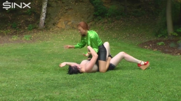 Busty Babe Gets Pissed On And Wrestles Screencap 17 on www.sinx.com