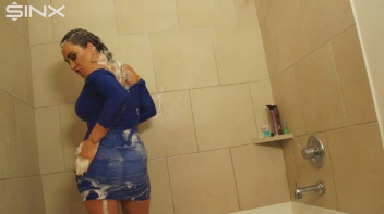 Fully Clothed Brunette Lathers Up In The Shower Screencap 30 on www.sinx.com