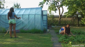 Best Friends Water Fight When Gardening Screencap 1 on www.sinx.com