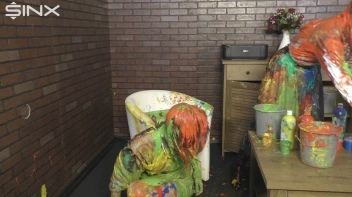 Eurobabes Get Covered In Wet And Messy Paint Catfight Screencap 57 on www.sinx.com