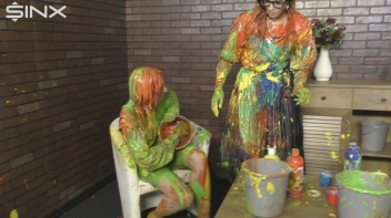 Eurobabes Get Covered In Wet And Messy Paint Catfight Screencap 61 on www.sinx.com