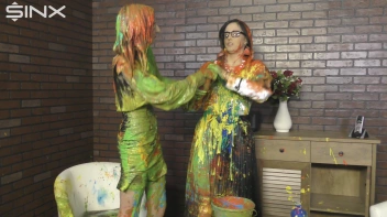 Eurobabes Get Covered In Wet And Messy Paint Catfight Screencap 64 on www.sinx.com