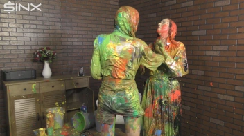 Eurobabes Get Covered In Wet And Messy Paint Catfight Screencap 69 on www.sinx.com