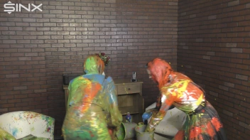 Eurobabes Get Covered In Wet And Messy Paint Catfight Screencap 70 on www.sinx.com