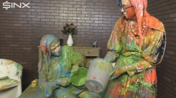 Eurobabes Get Covered In Wet And Messy Paint Catfight Screencap 74 on www.sinx.com