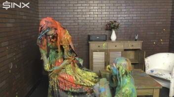 Eurobabes Get Covered In Wet And Messy Paint Catfight Screencap 76 on www.sinx.com