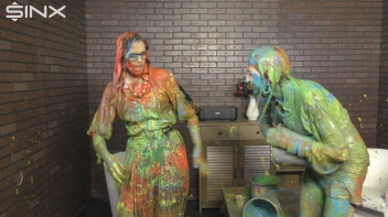 Eurobabes Get Covered In Wet And Messy Paint Catfight Screencap 77 on www.sinx.com